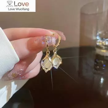 Серьги в стиле ретро со стразами и опалом Angel Tears, женские модные серьги, свадебные украшения, подарок на день рождения