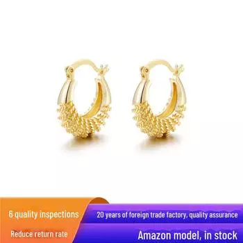 Серьги в стиле ретро в европейском и американском стиле с нитями - позолоченная медь 18 карат, высококачественный металлический стиль.