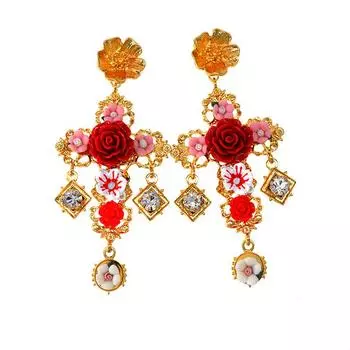 Серьги в стиле ретро в стиле барокко, серьги с кисточками, тканые длинные серьги ручной работы из бисера, серьги в стиле дворцовой живописи маслом 1