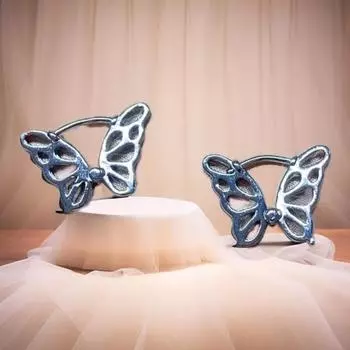 Серьги в виде бабочек, модные и персонализированные полые серьги белый