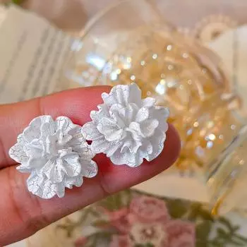 Серьги в виде цветка для девочек One Size белый