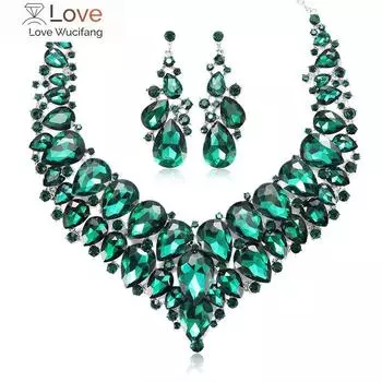 Серьги в виде цветного хрустального ожерелья с сердечками, модное очаровательное свадебное платье, ювелирные изделия, роскошное бриллиантовое ожерелье в дворцовом стиле 47cm красный