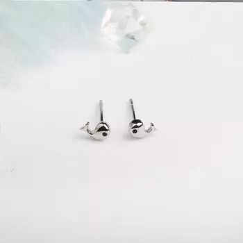 Серьги в виде дельфинов для женщин, маленькие и изысканные серьги Ins Niche Design, простой корейский стиль, новый стиль