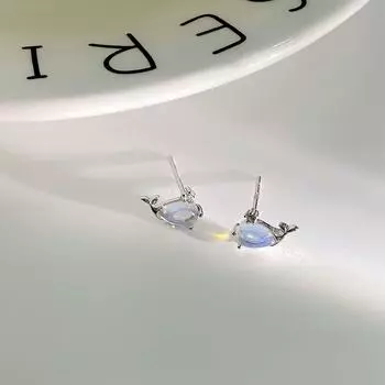 Серьги в виде китов, милые мини-изысканные серьги в виде животных, универсальный, милый, новый стиль