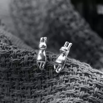 Серьги в виде котенка женские простые трехмерные ленивые кошачьи ушки аксессуары нишевый дизайн аксессуары