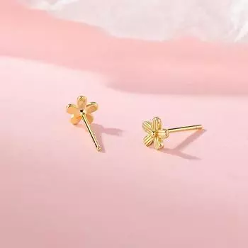 Серьги в виде маленьких цветочков в лесном стиле для женщин, мини-серьги для студентов, чтобы поднять пирсинг ушей и милые серьги