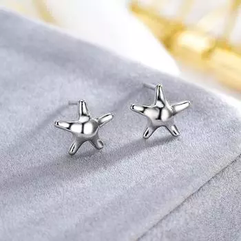 Серьги в виде морских звезд, женские, милые, морские животные, простые, с лицом, в виде звезды, ювелирные изделия для ушей, модные, корейские, аксессуары