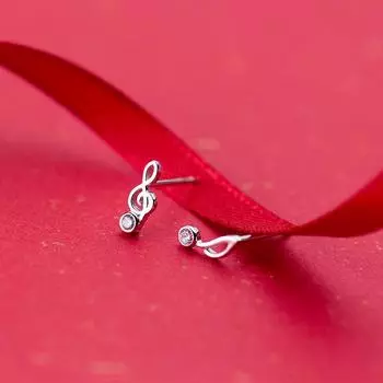 Серьги в виде музыкальных нот Серьги Темперамент Легкие Роскошные Простые Асимметричные Бьющиеся Серьги в виде музыкальных нот