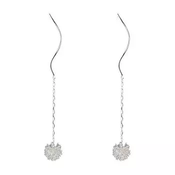 Серьги в виде одуванчика женские простые индивидуальные маленькие свежие длинные волнистые серьги для темпераментных студентов