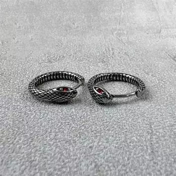 Серьги в виде змеи из нержавеющей стали для мужчин и женщин, панк-винтажный аксессуар в виде животного, модные украшения для вечеринки, подарок