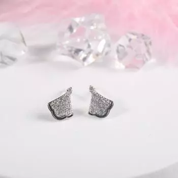 Серьги-веера с микро-бриллиантами Серьги из корейского циркония Подарок девушке