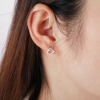 Серьги веерообразные геометрические нишевые дизайн элитные модные темпераментные серьги зимние новые серьги