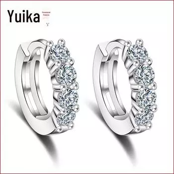 Серьги Weihua с полым сердечком из посеребренного циркония — элегантный и простой дизайн. pair белый