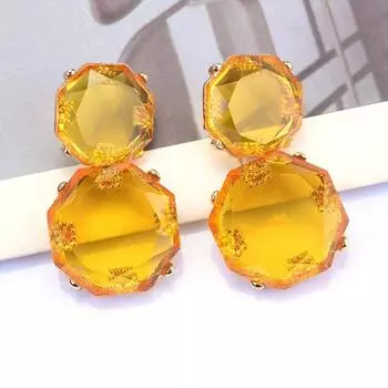 Серьги Wind Candy Суперпрозрачные геометрические большие серьги из смолы