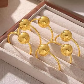 Серьги Wind Gold Ball Circle, медный материал, позолоченные, индивидуальные, дизайн Cold Wind, темпераментные серьги