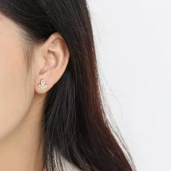 Серьги Wishing из розового золота, антиаллергенные, перевернутые треугольные серьги с каплями из бриллиантов