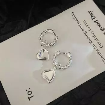 Серьги-вкладыши Love Knitted Twist в форме сердца, милые, легкие, роскошные, новый стиль