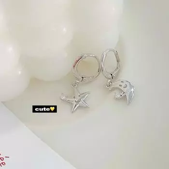 Серьги-вкладыши Xingyue Smiles асимметричные простые, компактные, нейтральные и универсальные серьги