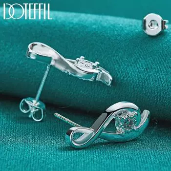 Серьги восьмиугольные из стерлингового серебра 925 пробы с цирконием класса ААА, модные свадебные украшения для вечеринки 0.60*1.80cm