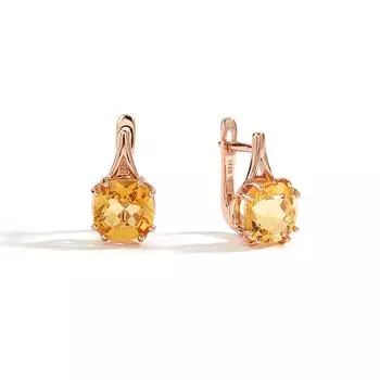 Серьги-застежки Bolaijewelry из стерлингового серебра 925 пробы с натуральными драгоценными камнями цитринами, изысканные украшения, подходят для повседневного ношения, изысканные украшения. M жёлтый