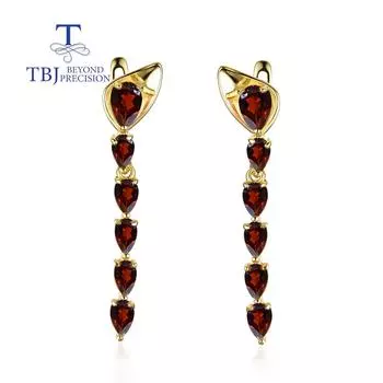 Серьги-застежки из 100% натурального красного граната, стерлинговое серебро 925 пробы, изысканные ювелирные украшения для девочек, изысканные ювелирные изделия из натурального драгоценного камня для модных девочек m красный