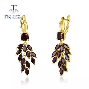 Серьги-застежки из 100% натурального мозамбикского красного граната, серебро 925 пробы, изысканные роскошные украшения для женщин на свадьбе L красный