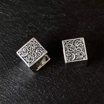 Серьги-застежки из серебра 925 пробы с цветочным принтом и квадратными застежками для женщин и девочек, модные новые ретро-ювелирные изделия, подарок другу, вечерние