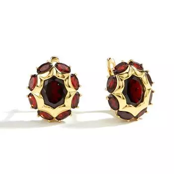 Серьги-застежки из стерлингового серебра 925 пробы с красным гранатом, овальные 8*10 пробы, серебро 925 пробы, изысканные украшения для женщин, мамы, жены, хороший подарок, болай L красный