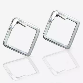 Серьги-жакеты из стерлингового серебра 925 пробы с квадратными ушками, серьги ручной работы спереди и сзади, подарок для нее серебряный