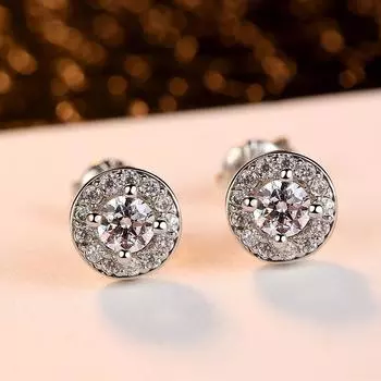 Серьги женские из стерлингового серебра 925 пробы с муассанитом Серьги свадебные из серебра 925 пробы с муассанитом для невест