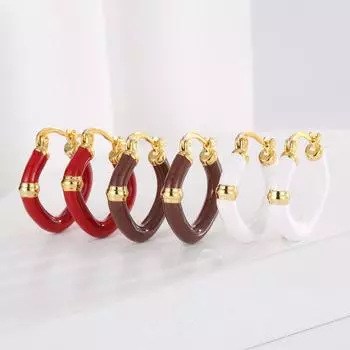 Серьги женские простые универсальные масляные металлические пряжки для ушей серьги Niche Earrings Fashion Earrings Collection