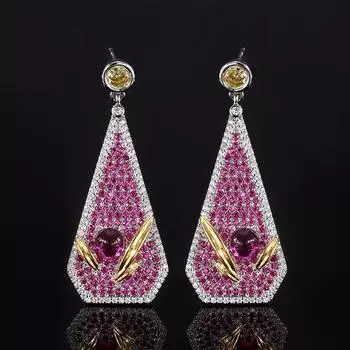 Серьги женские S925 серебряные инкрустированные иглой серьги с имитацией королевского синего рубина ретро премиум темперамент универсальный полный бриллиант