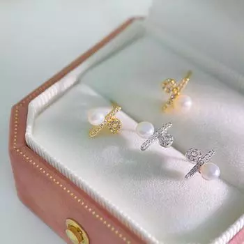 Серьги Женские серьги Серьги Niche Design Символ процента Пресноводный жемчуг