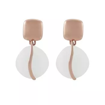 Серьги женские Skagen SOFIE SEA GLASS White Organic Shape Drop SKJ1816791, розового золота