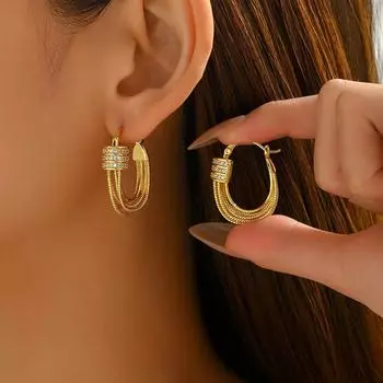 Серьги женские Ветер , нишевые, высококлассные, с инкрустацией цирконами, универсальные серьги-клипсы, модные новые серьги