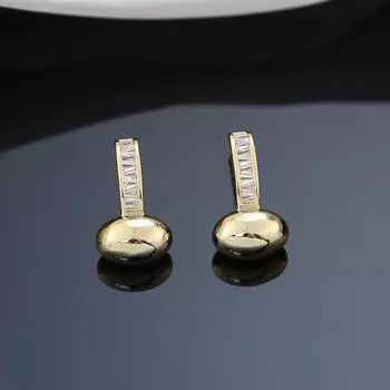 Серьги Zircon Doudou, Роскошные серьги премиум-класса, Простые темпераментные нишевые серьги. 18K