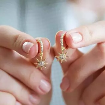 Серьги-звезды для женщин, модные и элегантные украшения в виде солнца, изысканные украшения, инкрустированные цирконом.