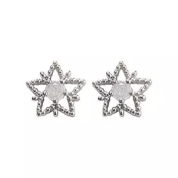 Серьги-звезды из белого ледяного камня, пятиконечная звезда, серьги для студентов «Сладкий темперамент»