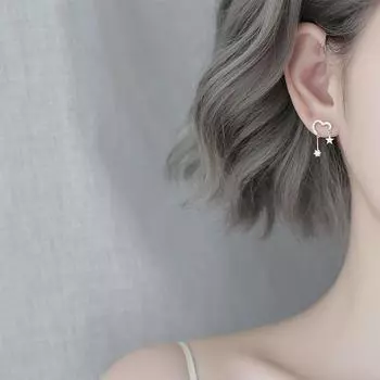 Серьги-звезды из циркония для женщин, изысканные серьги-кисточки для вечеринки 1 Pair