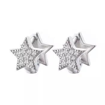 Серьги-звезды из серебра 925 пробы, высококачественные сверкающие пряжки в виде пятиконечной звезды, модные детали, милые и стильные серьги. 925 Silver