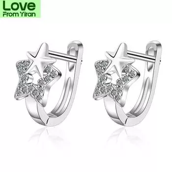 Серьги-звезды из стерлингового серебра 925 пробы, серьги-кристаллы для женщин, новые модные ювелирные изделия из серебра в Корее