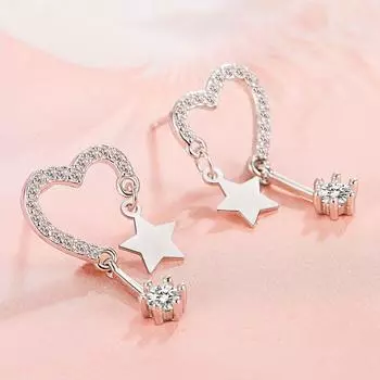 Серьги-звезды Love Needle из стерлингового серебра, модные, простые и легкие, роскошные, нишевые, дизайнерские серьги, модные серьги-украшения