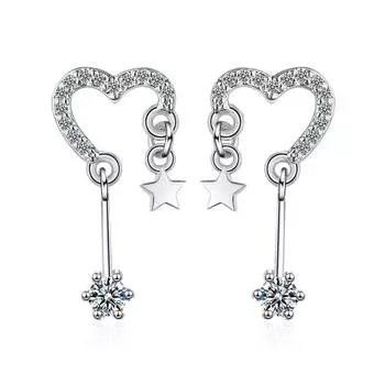 Серьги-звезды Love Pentagram для женщин, модные серьги-гвоздики в форме звезды, элегантные украшения для банкета Copper