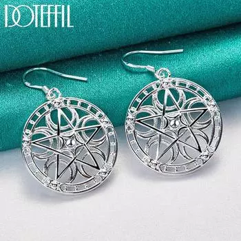 Серьги-звезды серебряного цвета, модная бижутерия 4.50*2.50CM