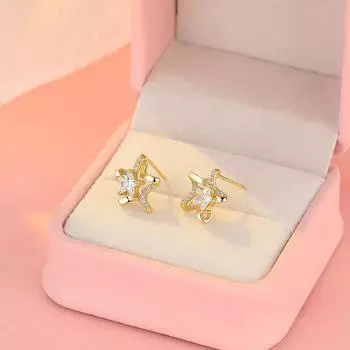 Серьги-звезды Super Flash для женщин с нишевым дизайном и темпераментом. Высококачественные серьги-звезды с пятиконечной формой