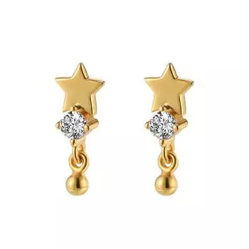 Серьги-звезды темперамента для женщин, серебряные, мини, маленький дизайн, пряжка для ушей, новый новогодний стиль