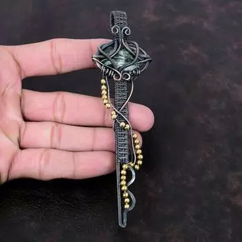 Seraphinite Pendant Copper Wire Wrapped Pendant Gemstone Copper Jewelry Awesome Key Pendant Handmade Pendant Wire Wrapped Jewelry For Gift