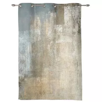 Серая абстрактная художественная живопись, оконная занавеска, оконная занавеска для спальни, гостиной, кухонное украшение, жалюзи, занавеска 135W x 60H(cm) x1