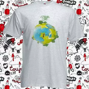 Серая футболка с логотипом Yes Fragile English Rock Band