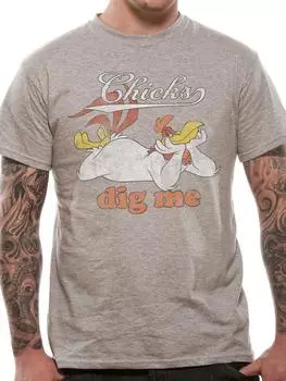 Серая футболка унисекс Foghorn Leghorn Chicks Dig Me Looney Tunes Space Jam
